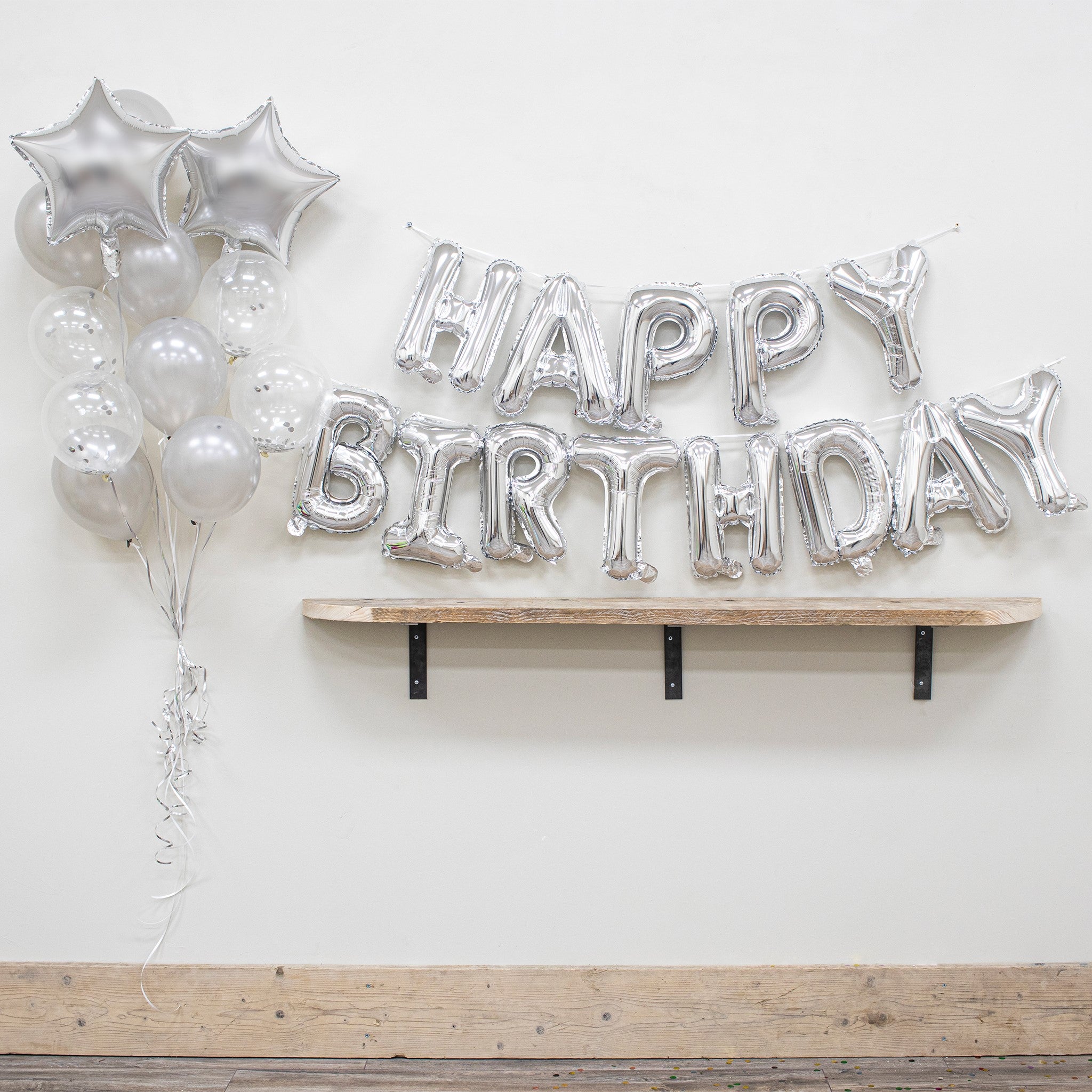 Happy 30th Birthday Balloon Banner Deluxe Party Pack - Silver