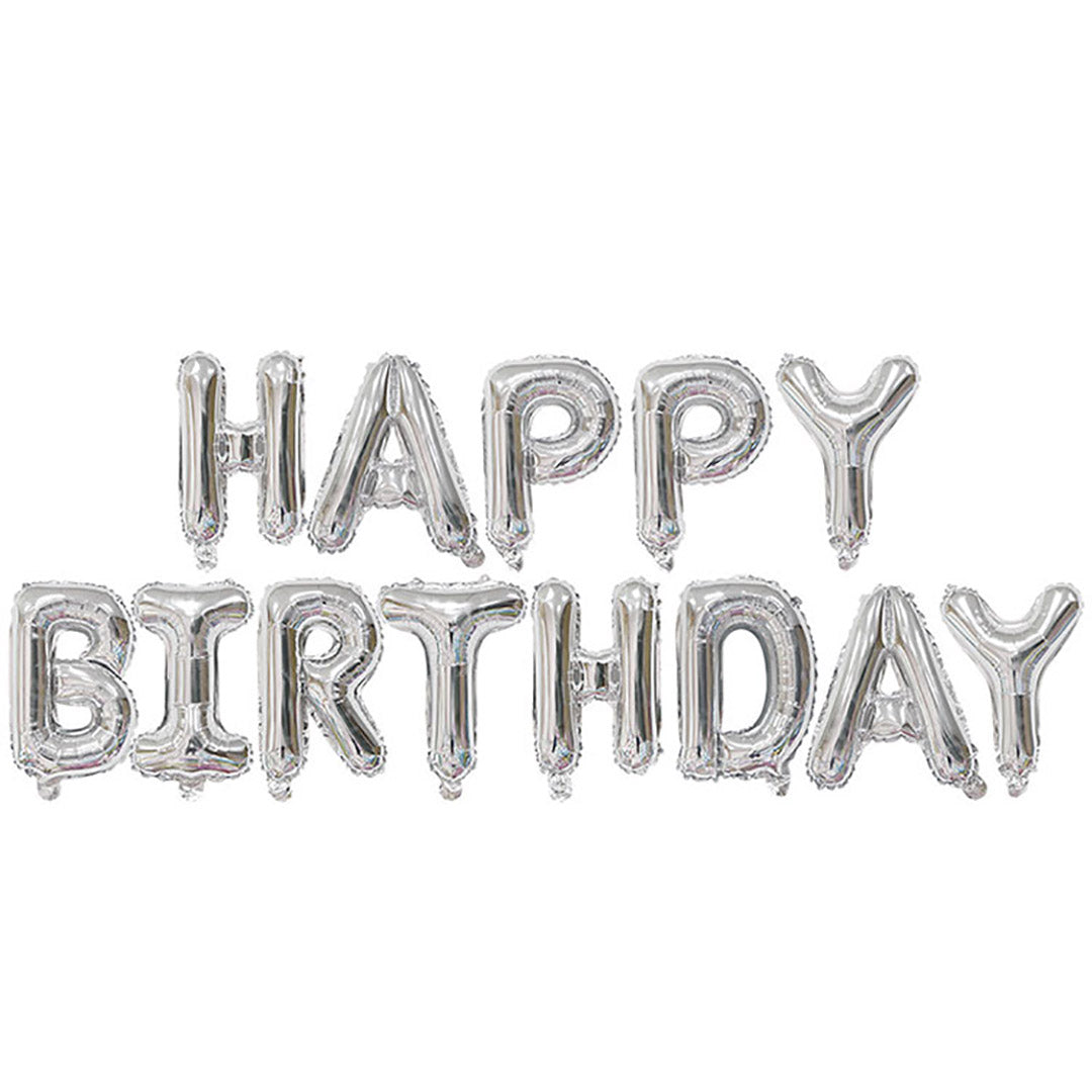 Happy 21st Birthday Balloon Banner Deluxe Party Pack - Silver